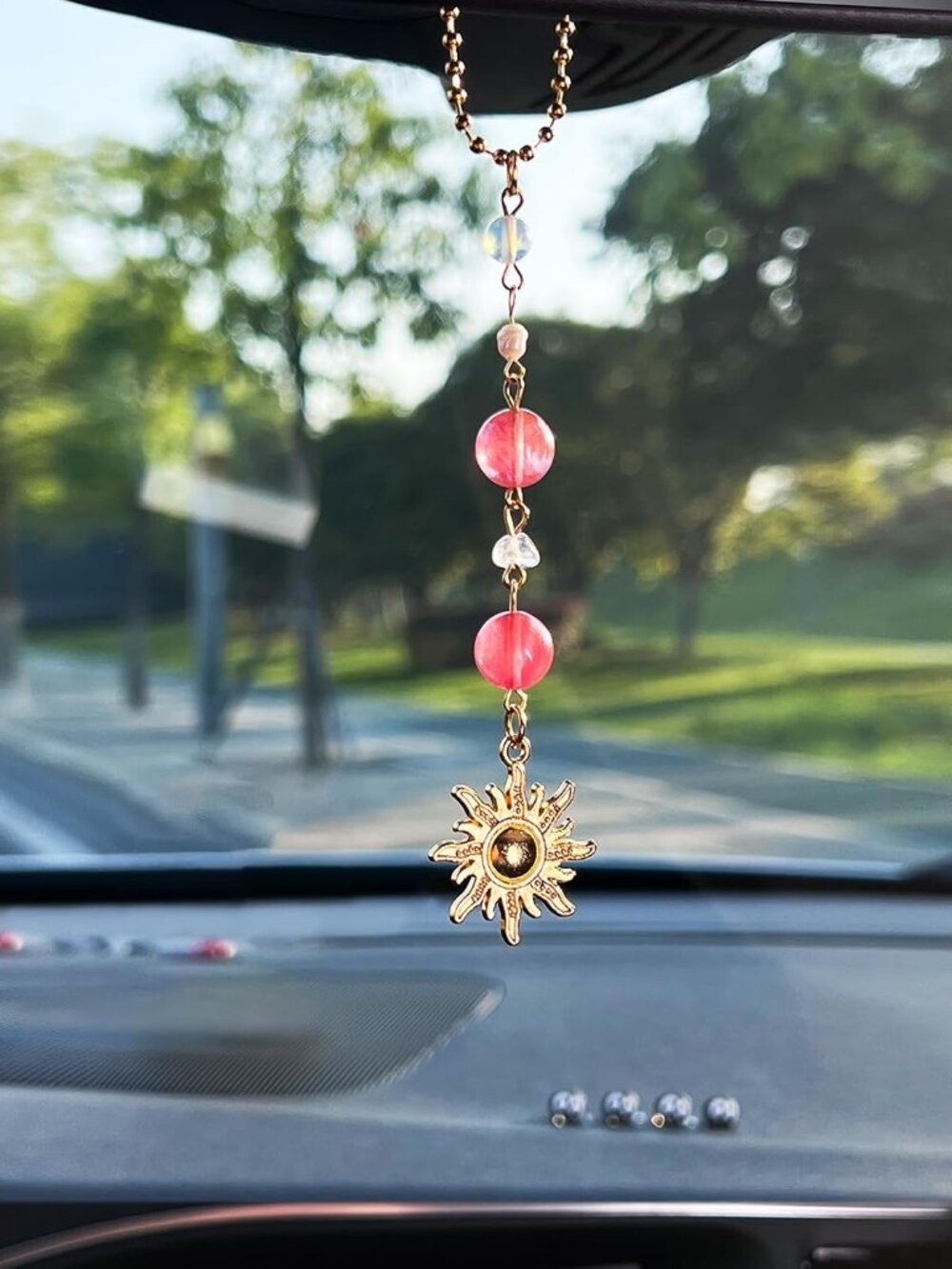 Car Rear View Mirror Accessories Sunshine Car Hanging Ornament, Sun Rearview Dec - Picture 3 of 7